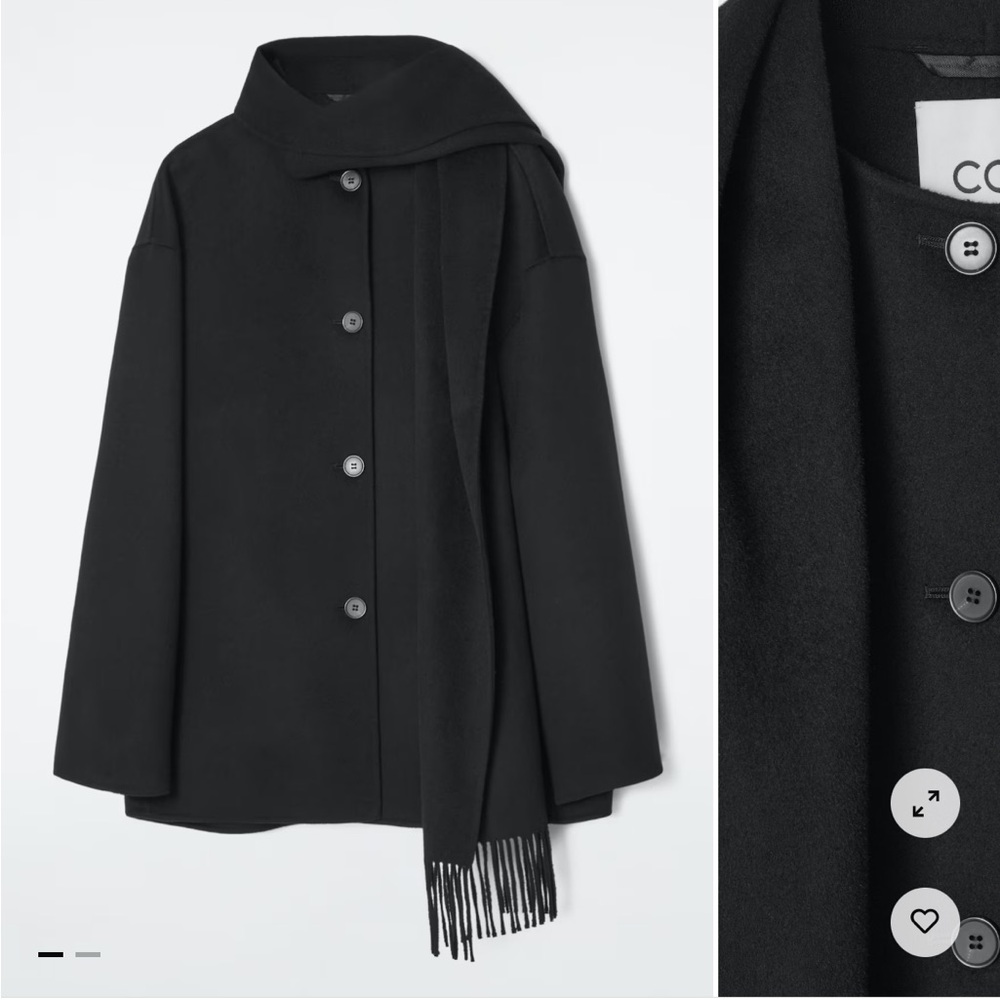 COS Double Faced Wool Short Scarf Jacket/Coat Like New